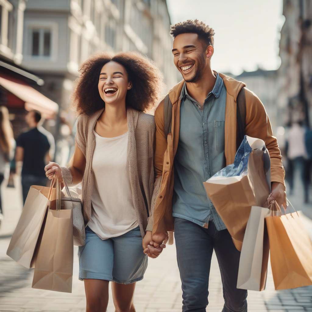 young couple happily walking arm in arm by Générateur d'images par IA gratuit - Aucune connexion nécessaire✨ | AIGAZOU