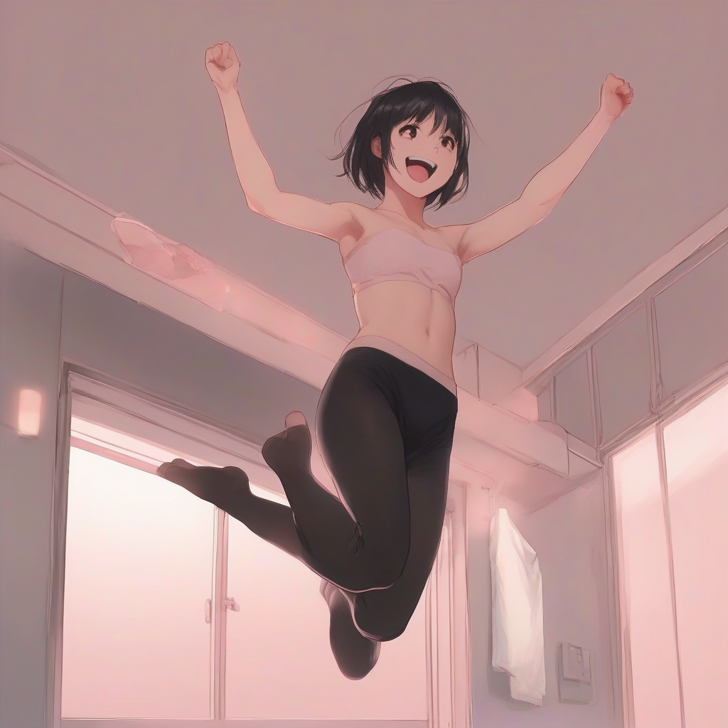 japanese teen girl floating in room with clear underwear by Free AI Image Generator & Maker - No login required✨ | AIGAZOU