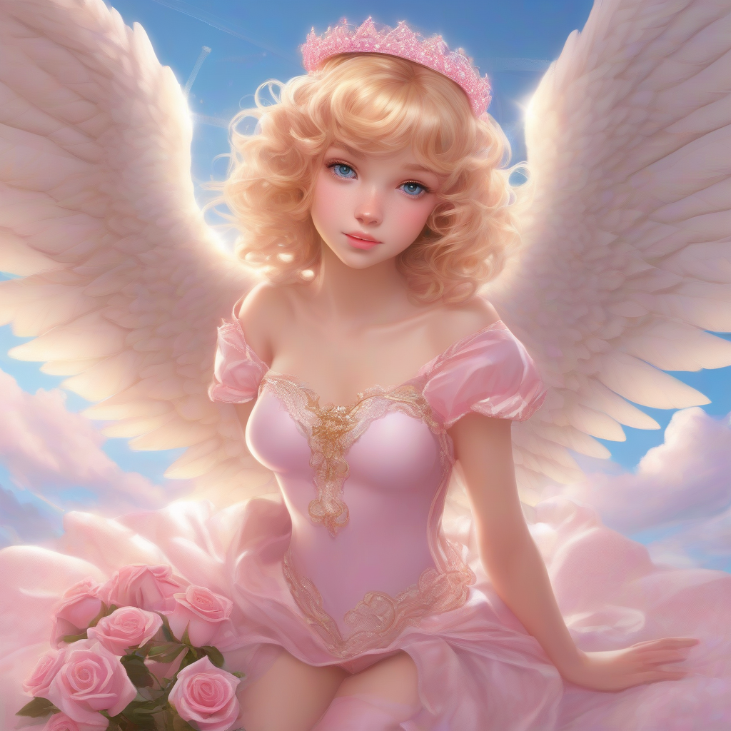 angelic teenage girl with beautiful features by Free AI Image Generator & Maker - No login required✨ | AIGAZOU