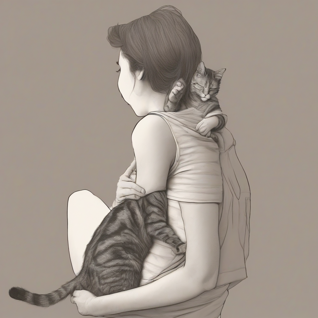 a cat massaging a human shoulder by मुफ्त एआई छवि जनरेटर - बिना लॉगिन के✨ | AIGAZOU