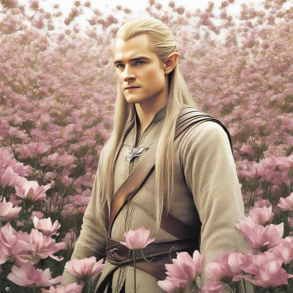 legolas blooming flower field in lotr by Générateur d'images par IA gratuit - Aucune connexion nécessaire✨ | AIGAZOU