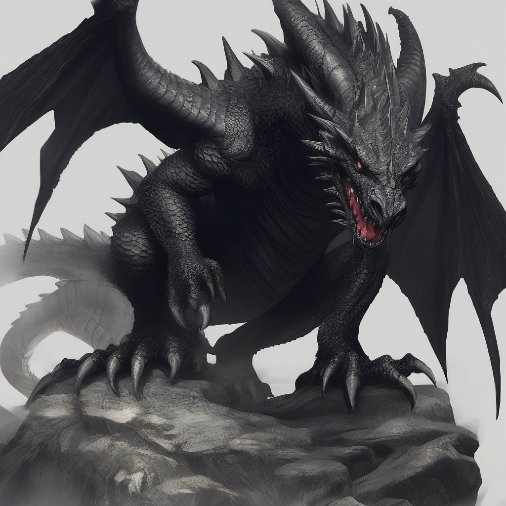 monster game art dragon black shiny scales by Générateur d'images par IA gratuit - Aucune connexion nécessaire✨ | AIGAZOU