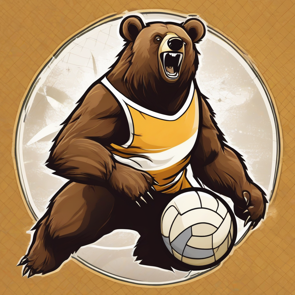 create a comic style image of a bear playing volleyball by मुफ्त एआई छवि जनरेटर - बिना लॉगिन के✨ | AIGAZOU