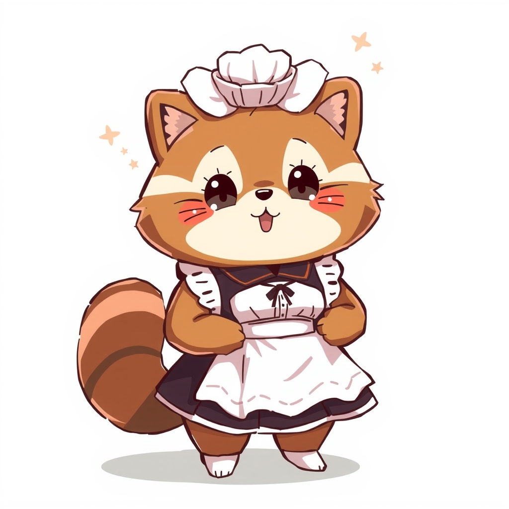 maid outfit tanuki like mascot character by मुफ्त एआई छवि जनरेटर - बिना लॉगिन के✨ | AIGAZOU