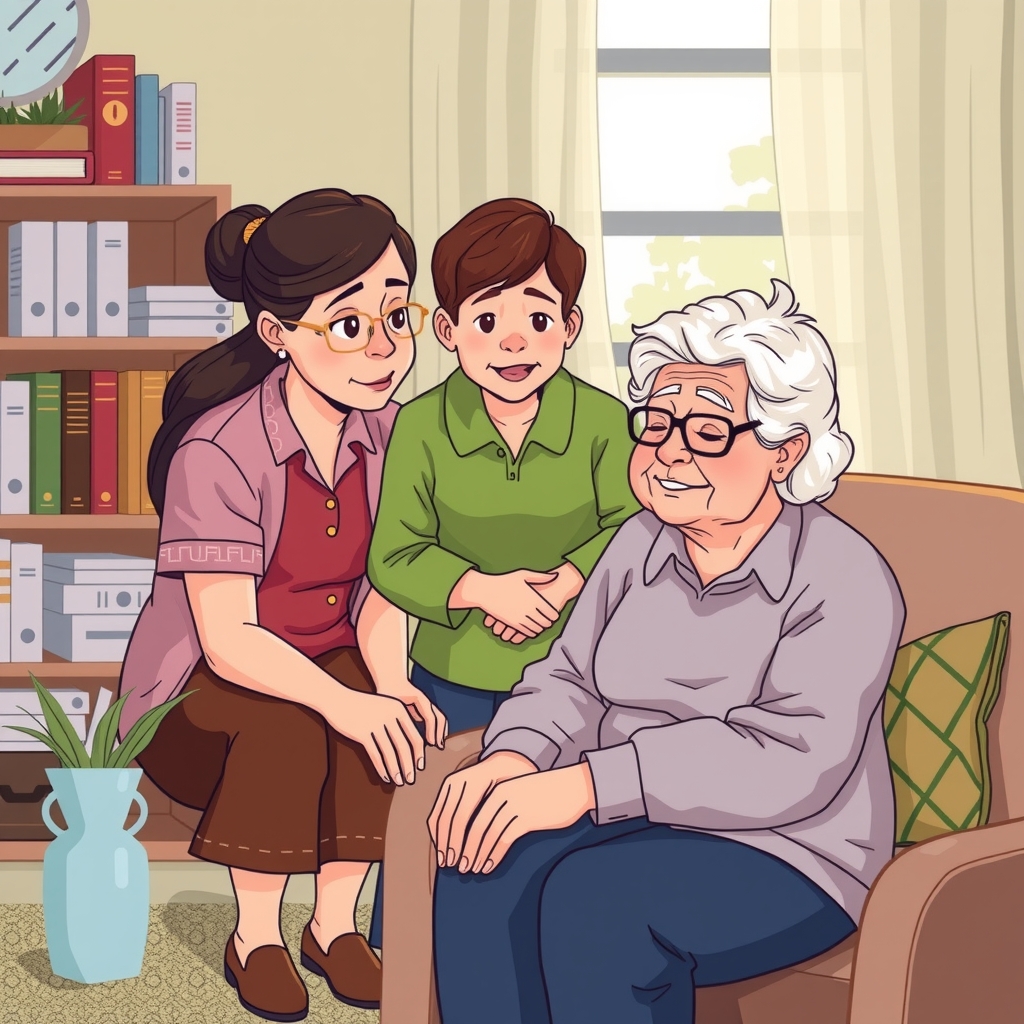 caring for the elderly is difficult for families with work life by मुफ्त एआई छवि जनरेटर - बिना लॉगिन के✨ | AIGAZOU