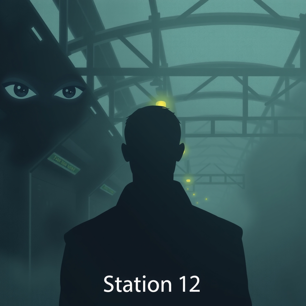 a faceless man in a dark foggy train station by 免费AI图像生成工具 | AIGAZOU