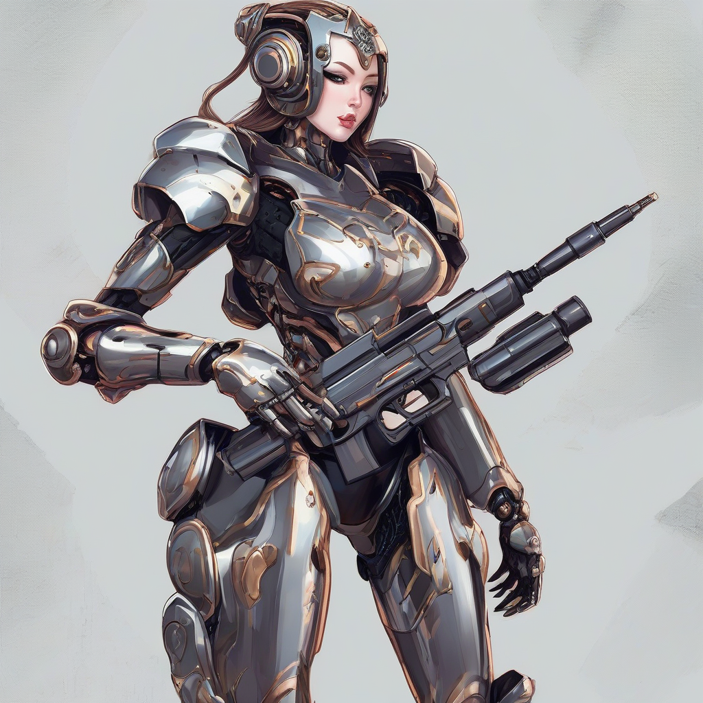 armored beauty robot warrior with gun by मुफ्त एआई छवि जनरेटर - बिना लॉगिन के✨ | AIGAZOU