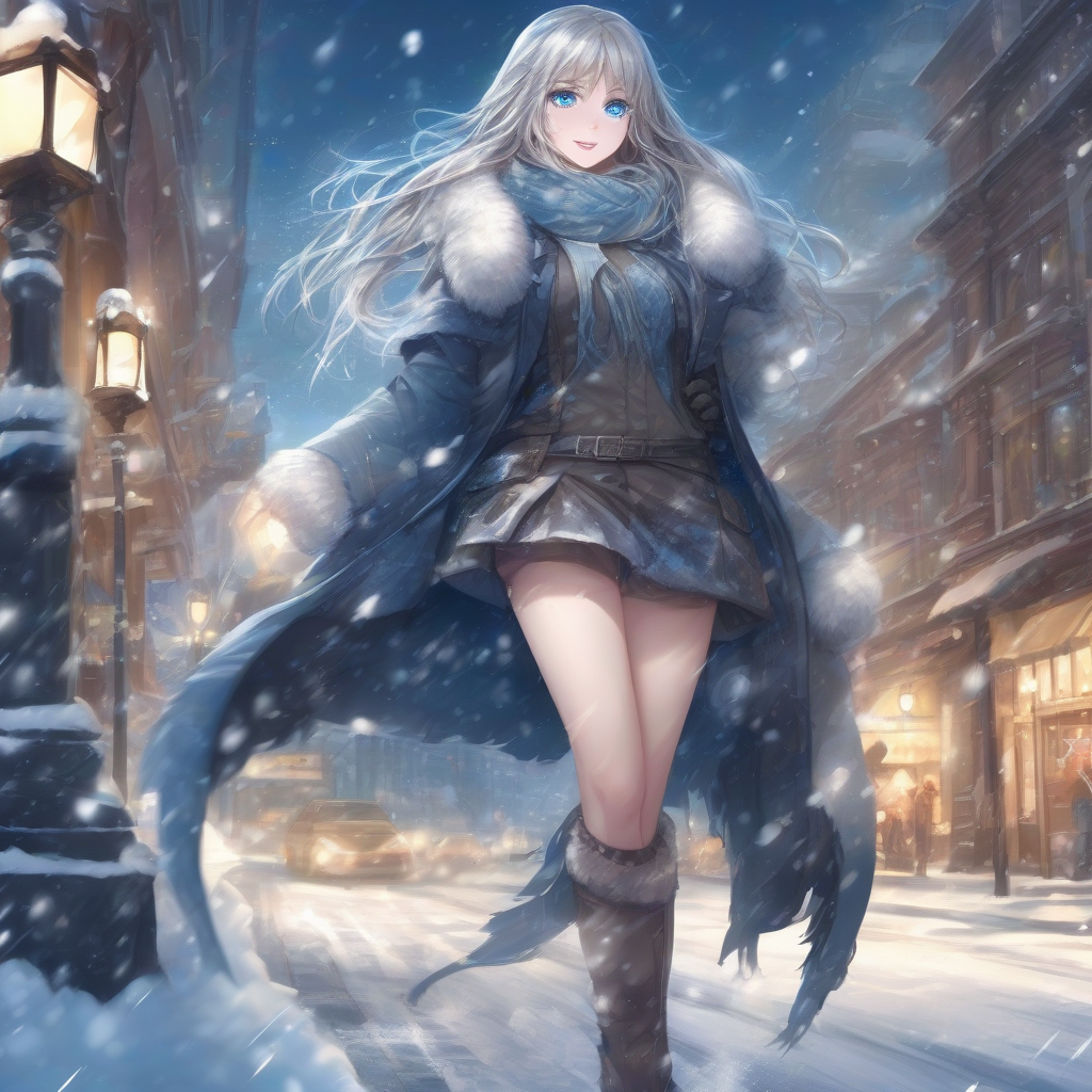 fantasy sparkling background anime woman long hair blue eyes by 免费AI图像生成工具 | AIGAZOU