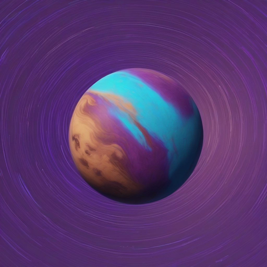 a single planet purple blue brown colored by मुफ्त एआई छवि जनरेटर - बिना लॉगिन के✨ | AIGAZOU