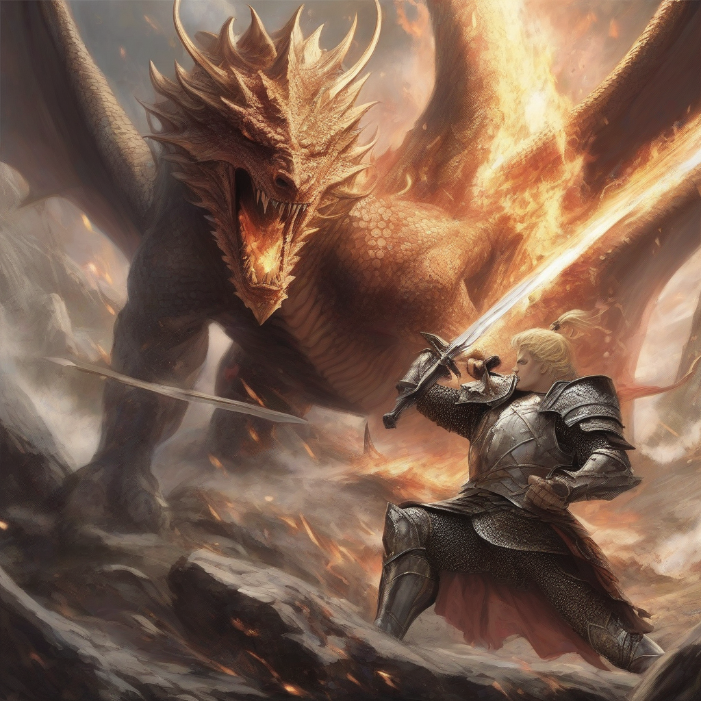 legendary scene siegfried slays dragon by Générateur d'images par IA gratuit - Aucune connexion nécessaire✨ | AIGAZOU