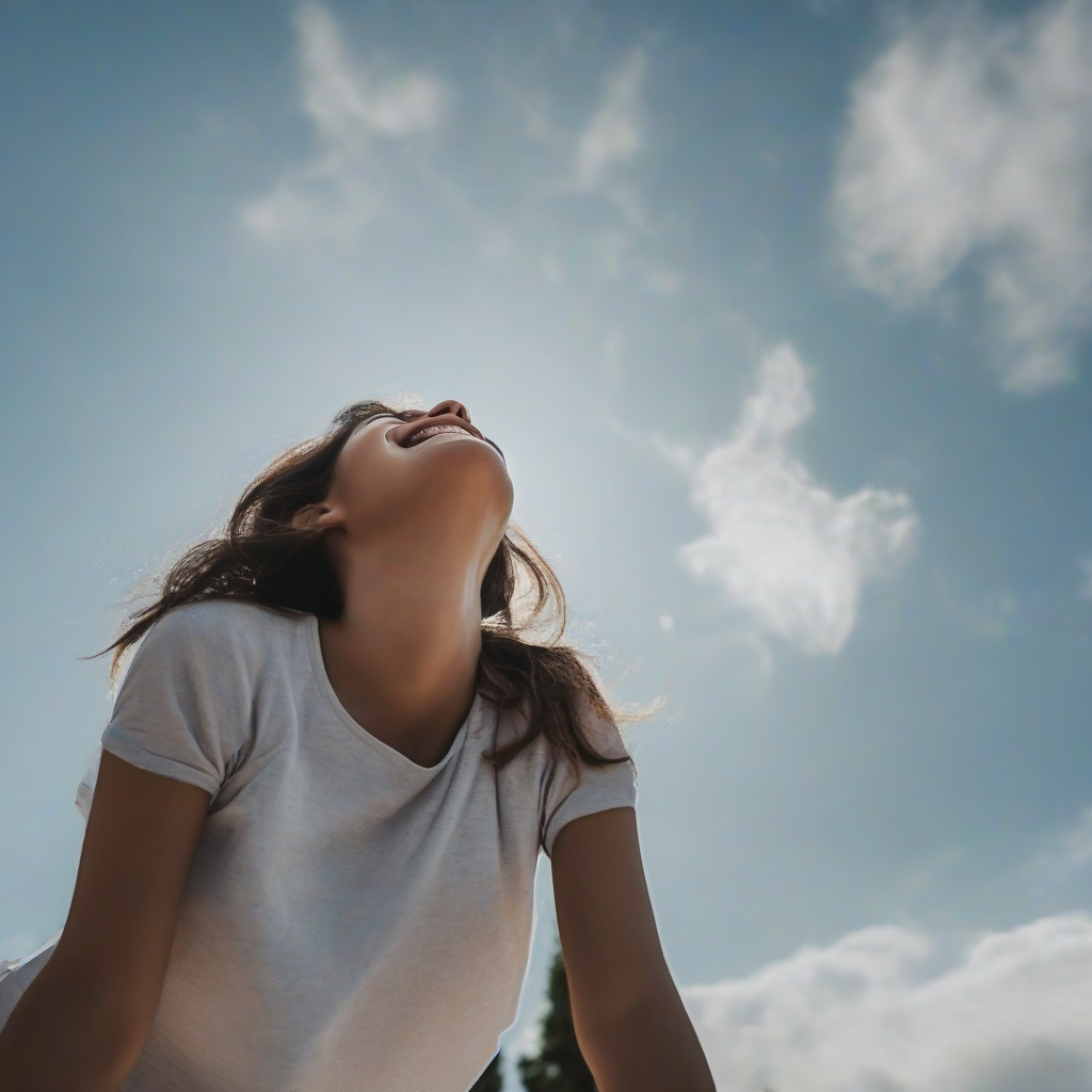 looking up at the sky and feeling excited by Générateur d'images par IA gratuit - Aucune connexion nécessaire✨ | AIGAZOU