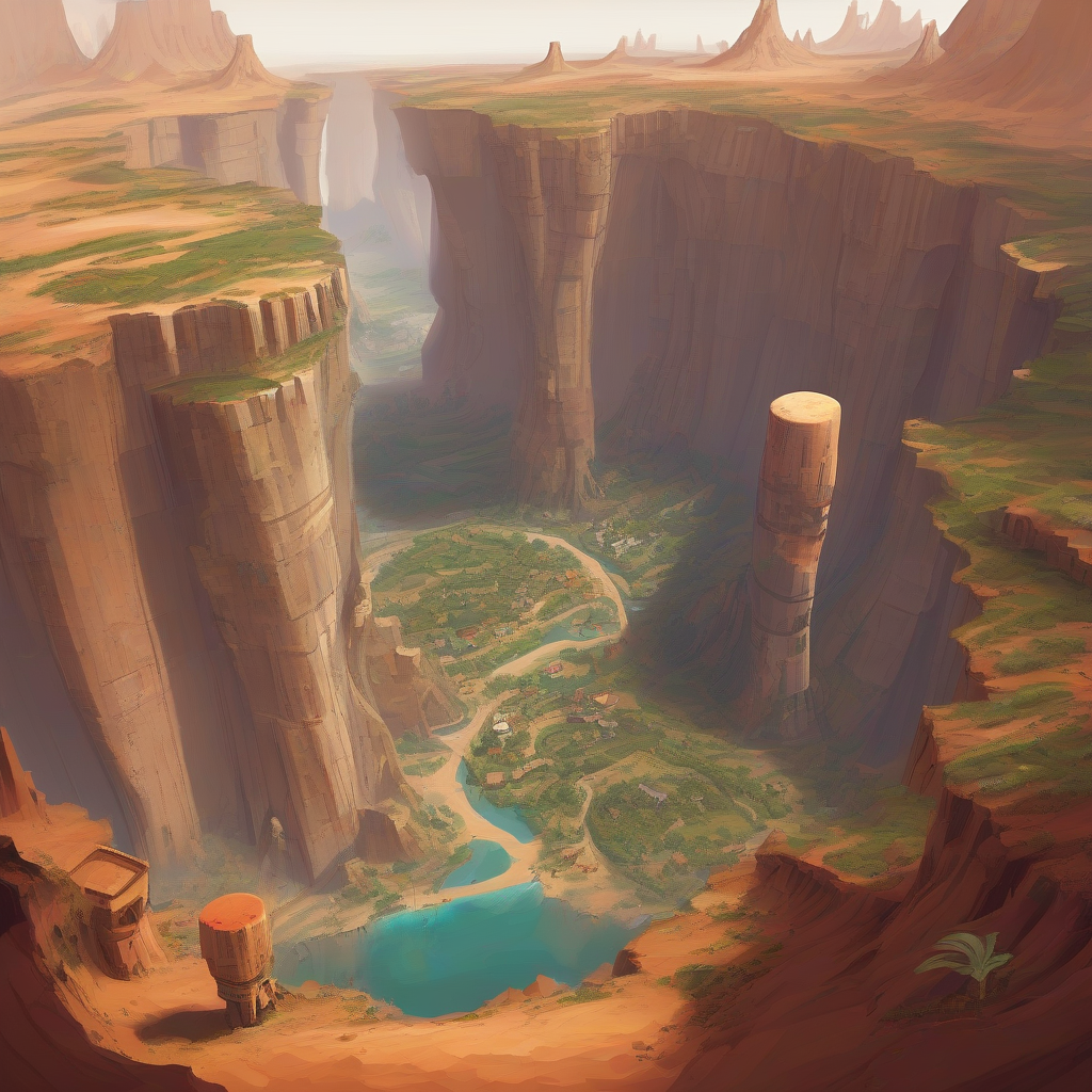 planet landscape with gigantic canyon and troglodyte houses by मुफ्त एआई छवि जनरेटर - बिना लॉगिन के✨ | AIGAZOU