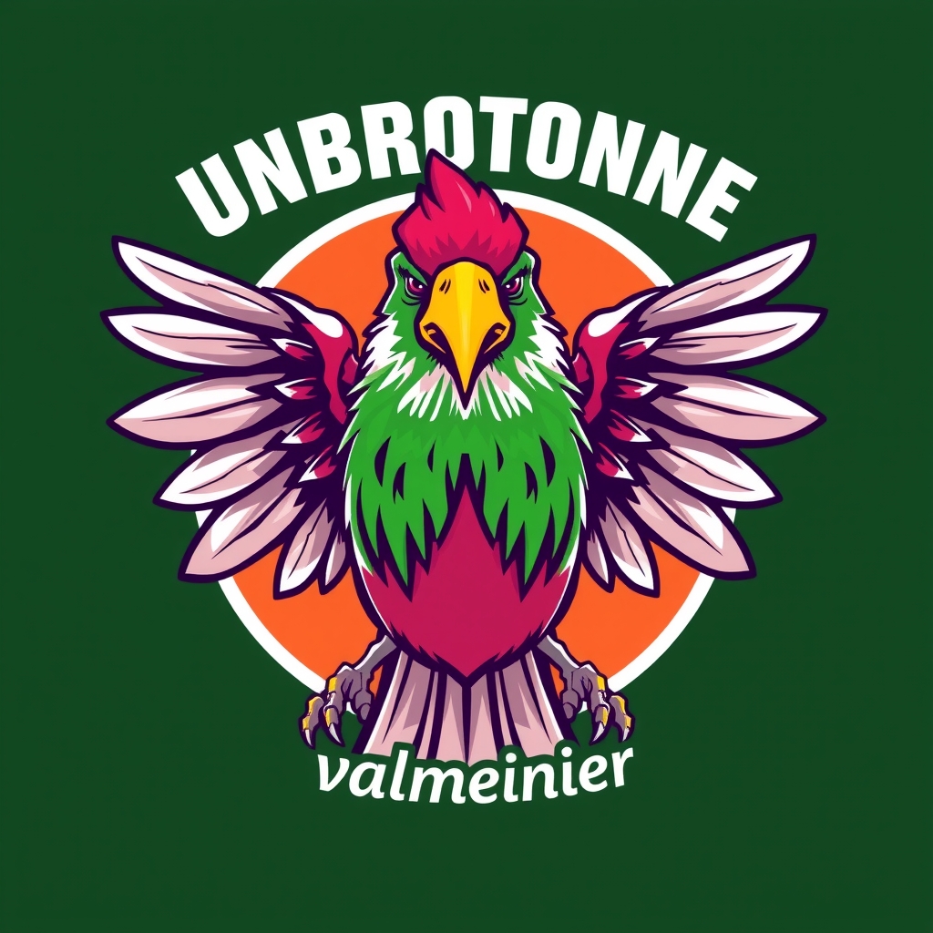 logo crossfit team mexican bird pink green white by 免费AI图像生成工具 | AIGAZOU