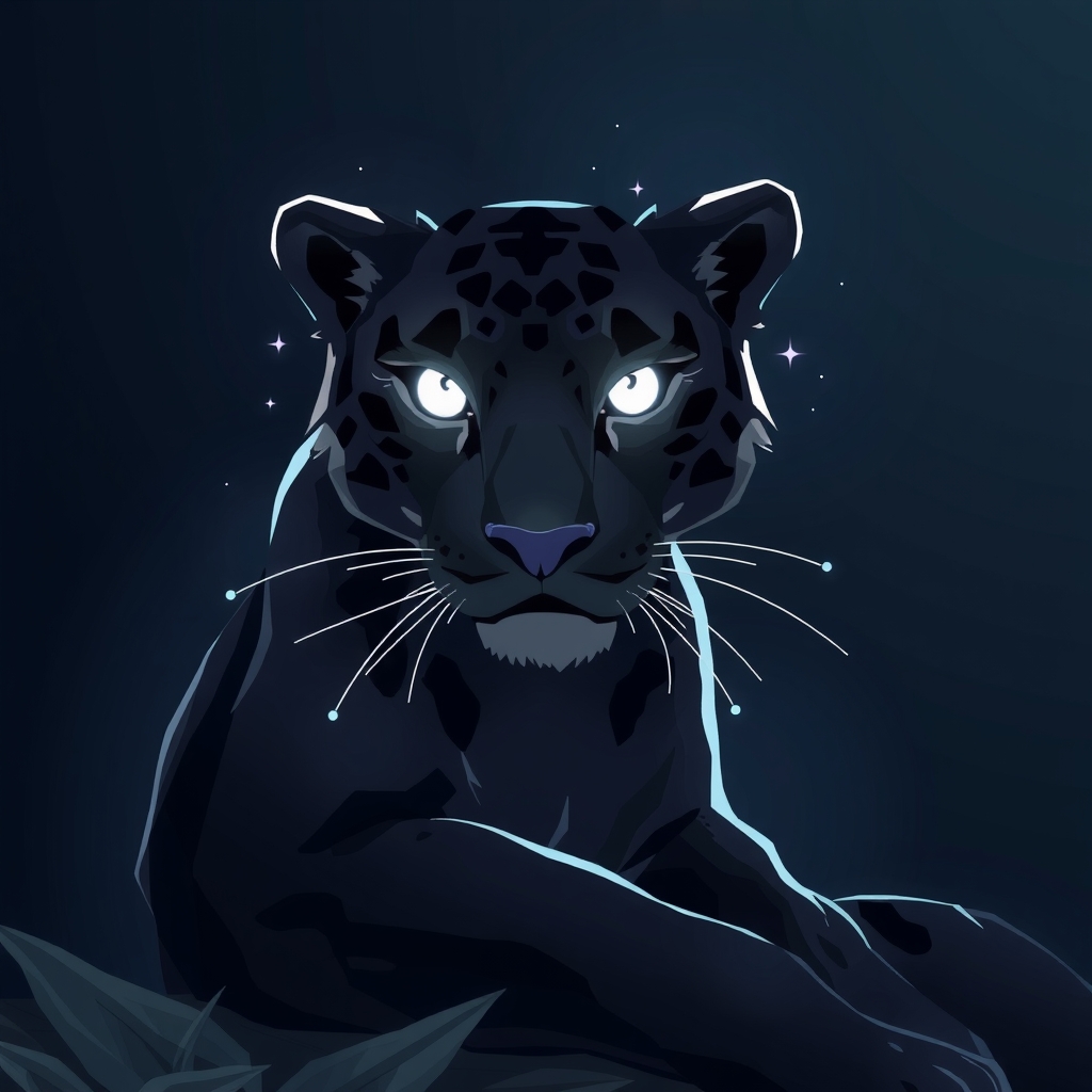 panther with glowing white eyes sitting in dark room by मुफ्त एआई छवि जनरेटर - बिना लॉगिन के✨ | AIGAZOU