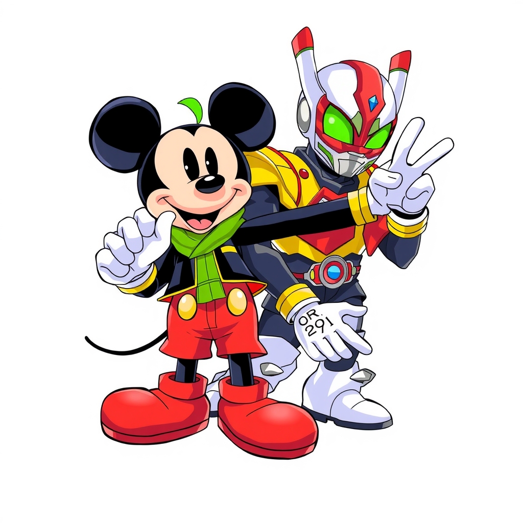 mickey mouse kamen rider by मुफ्त एआई छवि जनरेटर - बिना लॉगिन के✨ | AIGAZOU