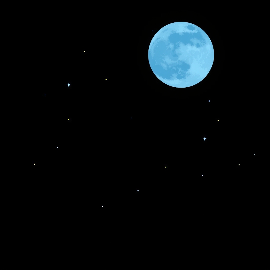 black sky blue full moon by मुफ्त एआई छवि जनरेटर - बिना लॉगिन के✨ | AIGAZOU