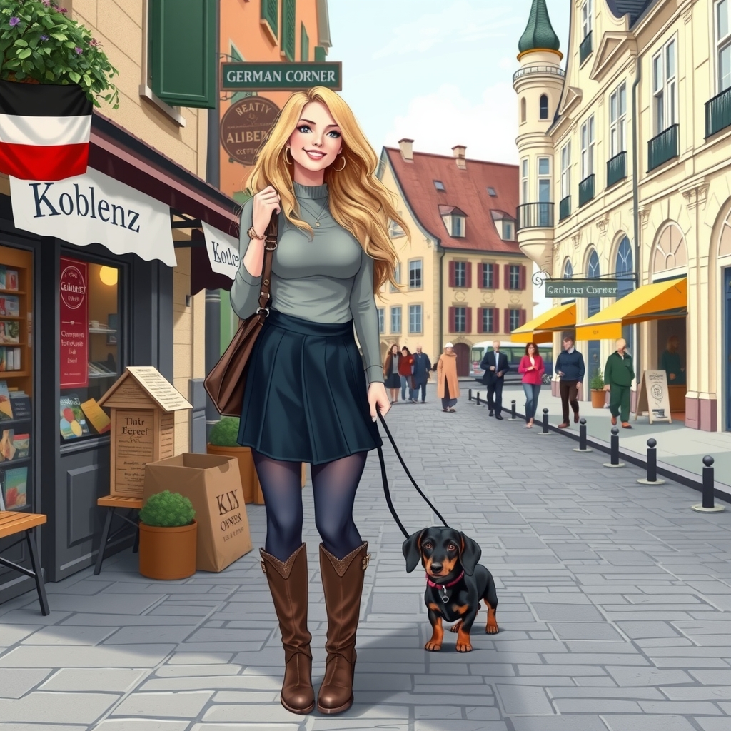 cover comic blonde girl puppy walk by Générateur d'images par IA gratuit - Aucune connexion nécessaire✨ | AIGAZOU