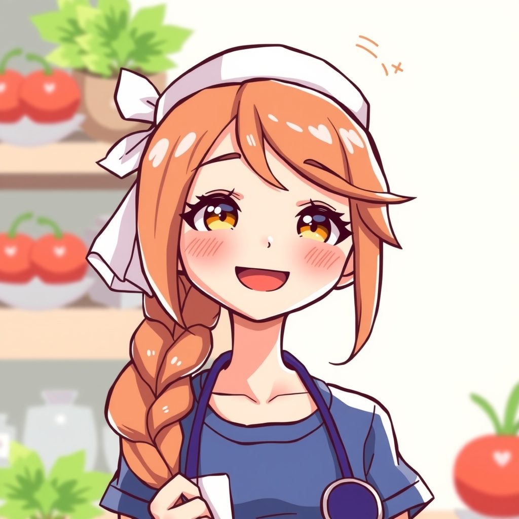 a smiling nutritionist girl in deformed anime style by Générateur d'images par IA gratuit - Aucune connexion nécessaire✨ | AIGAZOU