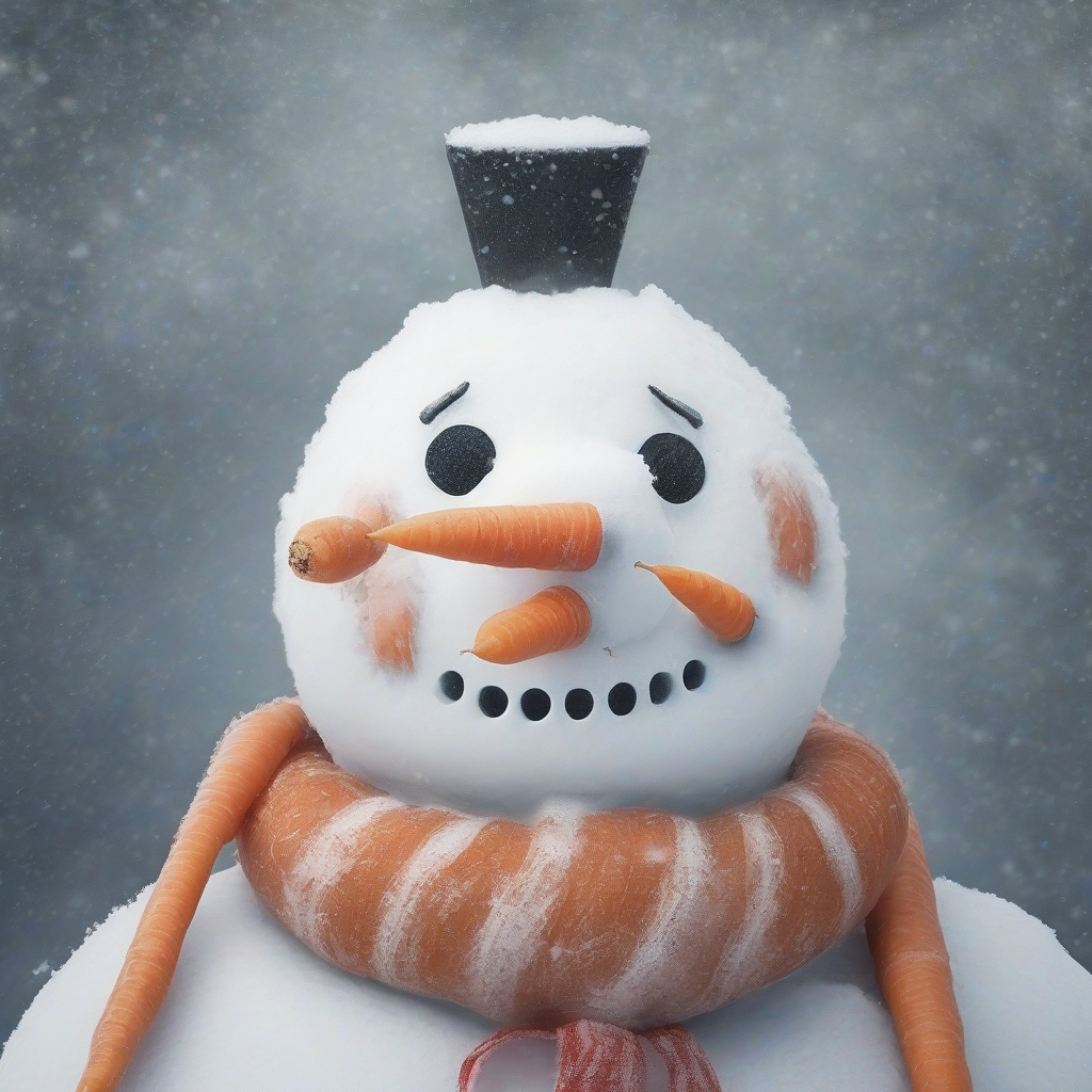 snowman with carrot nose by 免费AI图像生成工具 | AIGAZOU