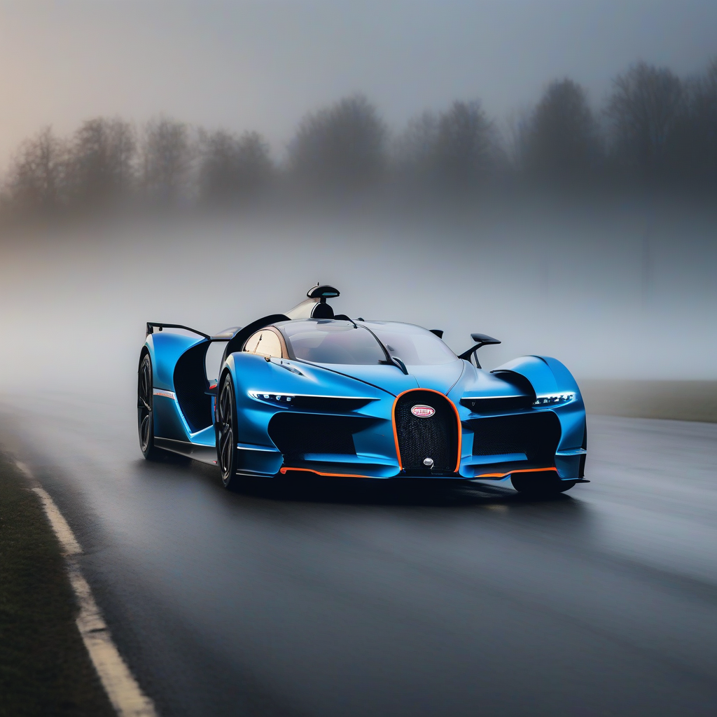 bugatti bolide in fog by मुफ्त एआई छवि जनरेटर - बिना लॉगिन के✨ | AIGAZOU