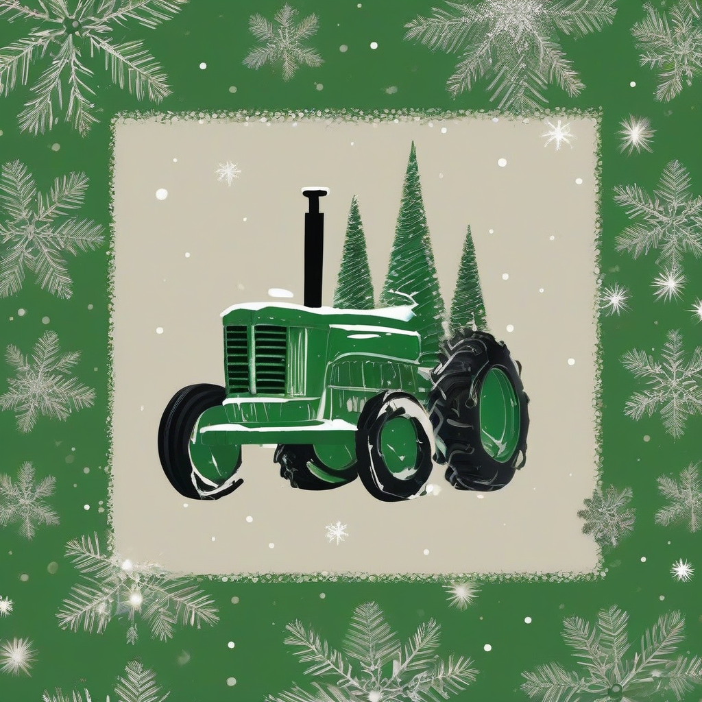 german green christmas decorated tractor by Générateur d'images par IA gratuit - Aucune connexion nécessaire✨ | AIGAZOU