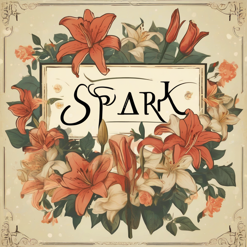 spark text centered bottom lilies roses retro background by मुफ्त एआई छवि जनरेटर - बिना लॉगिन के✨ | AIGAZOU