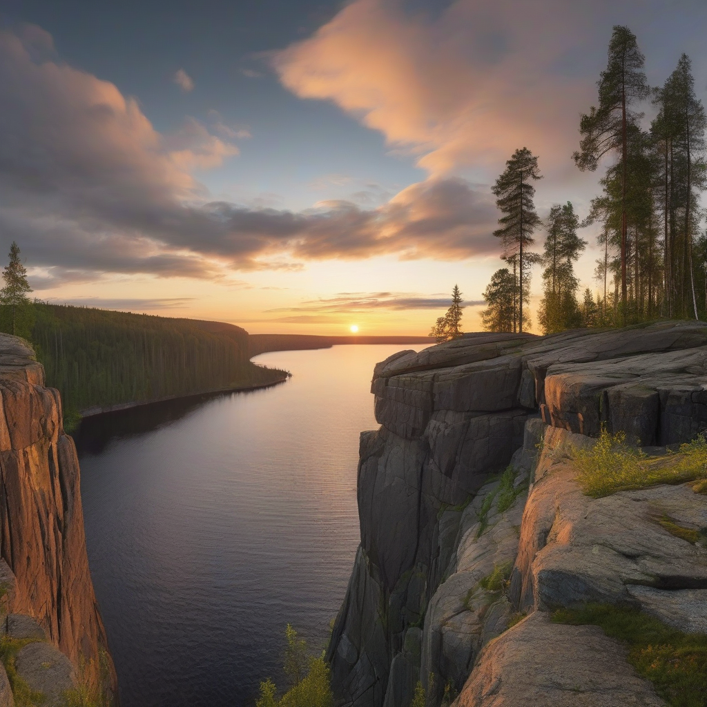 finland summer cliff top panorama sunrise by मुफ्त एआई छवि जनरेटर - बिना लॉगिन के✨ | AIGAZOU