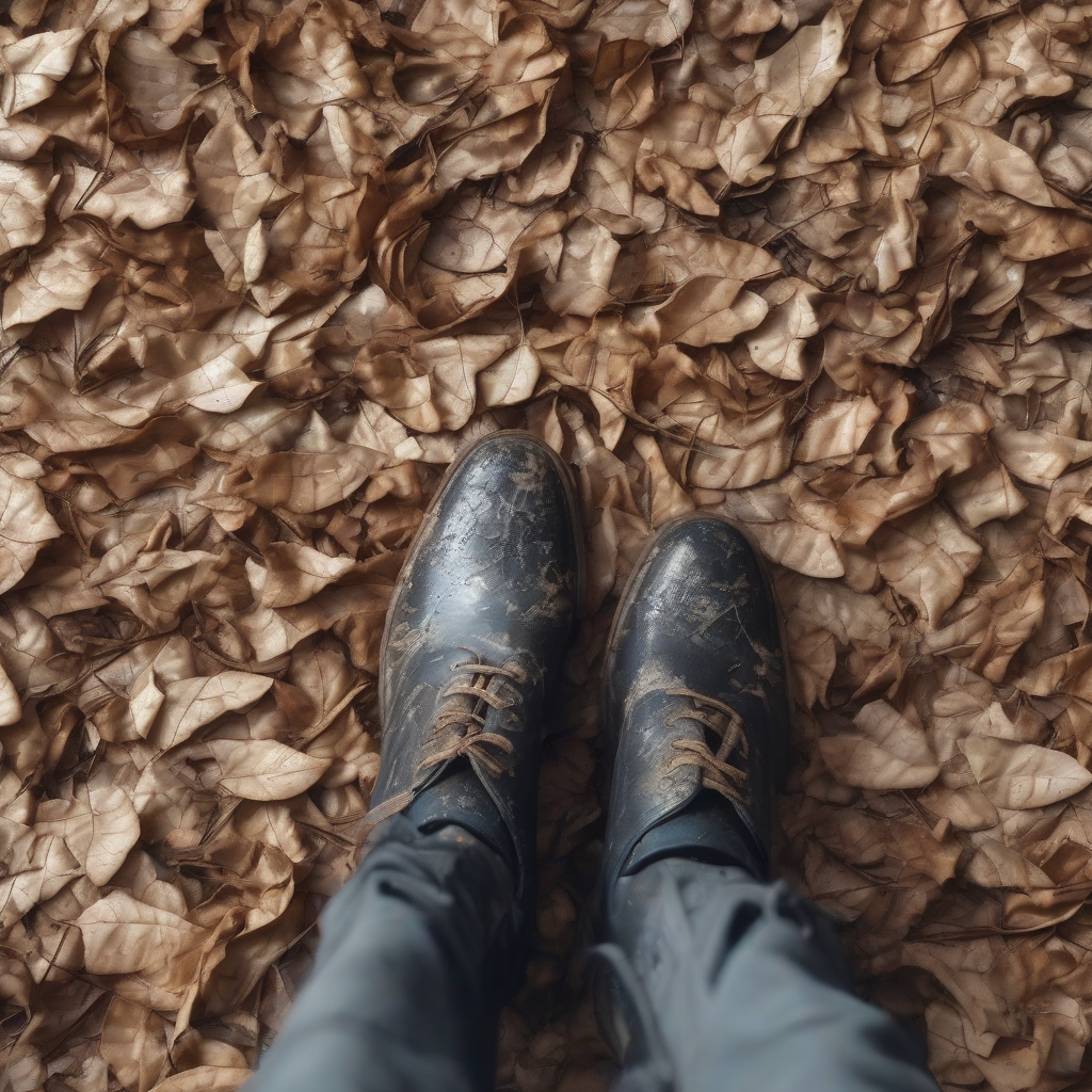 dry leaves crack under shoes by मुफ्त एआई छवि जनरेटर - बिना लॉगिन के✨ | AIGAZOU