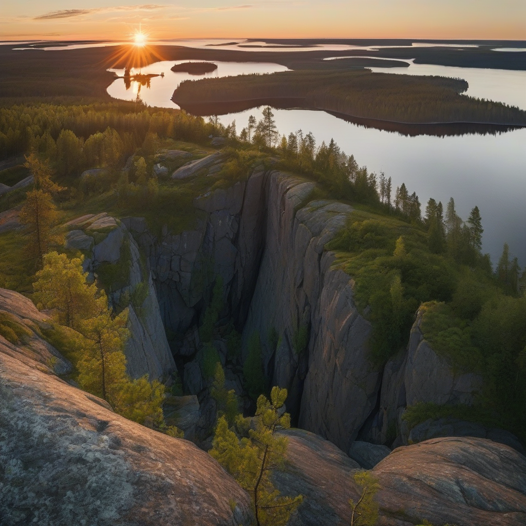 finland summer cliff top panorama sunrise by मुफ्त एआई छवि जनरेटर - बिना लॉगिन के✨ | AIGAZOU