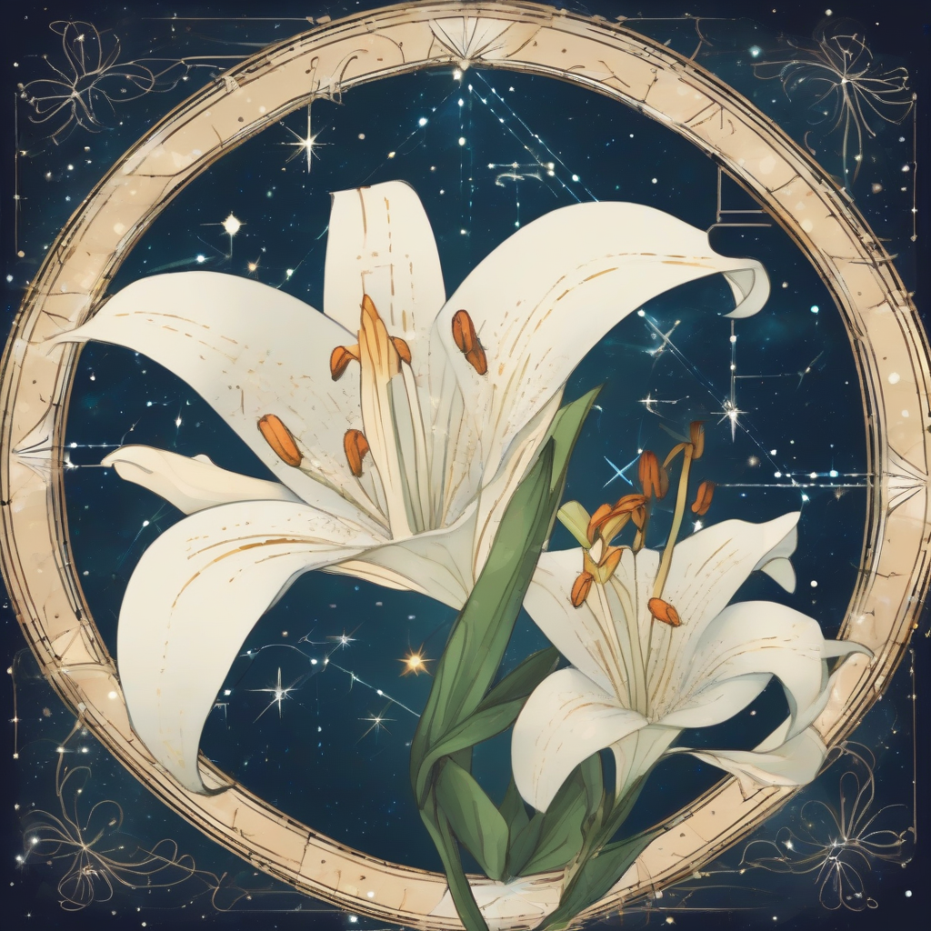 spark text centered constellations lily background by मुफ्त एआई छवि जनरेटर - बिना लॉगिन के✨ | AIGAZOU