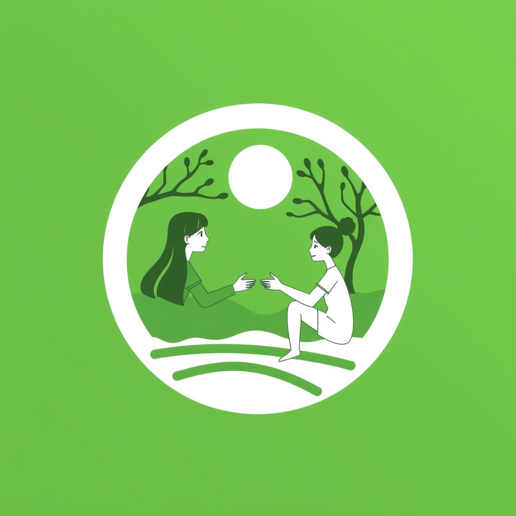 autonomous association logo living together green simple illustration by मुफ्त एआई छवि जनरेटर - बिना लॉगिन के✨ | AIGAZOU