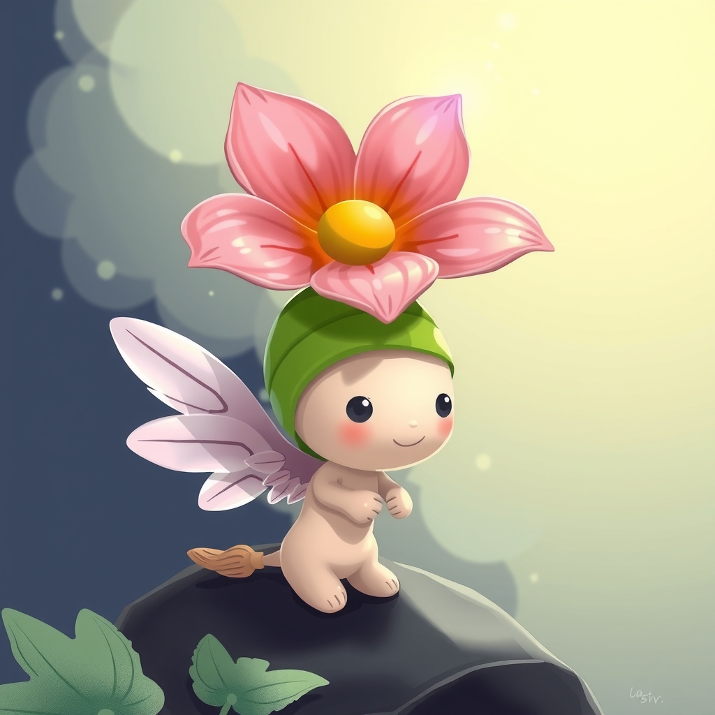 flowers blooming on head feather pikmin by मुफ्त एआई छवि जनरेटर - बिना लॉगिन के✨ | AIGAZOU