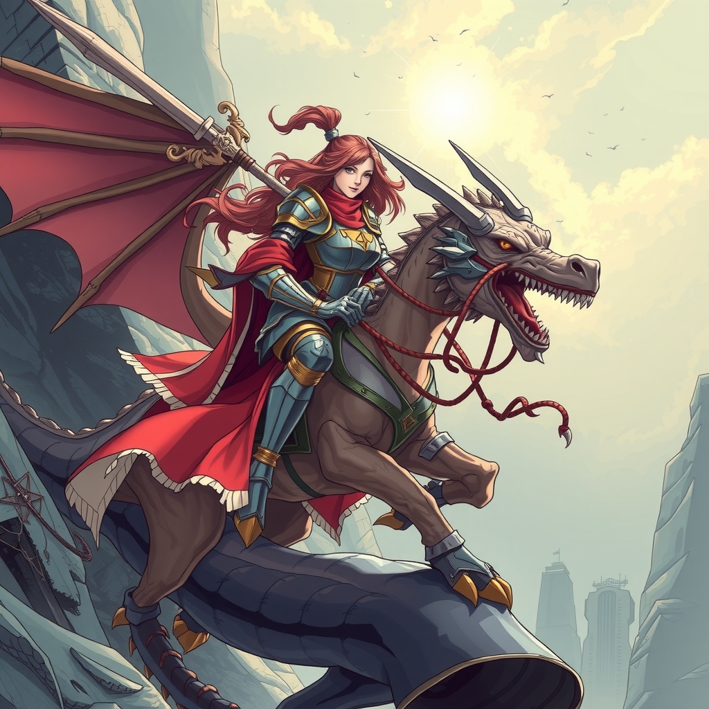 female knight dragon by मुफ्त एआई छवि जनरेटर - बिना लॉगिन के✨ | AIGAZOU