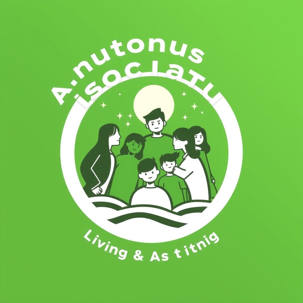 autonomous association logo living together green simple illustration large group by मुफ्त एआई छवि जनरेटर - बिना लॉगिन के✨ | AIGAZOU