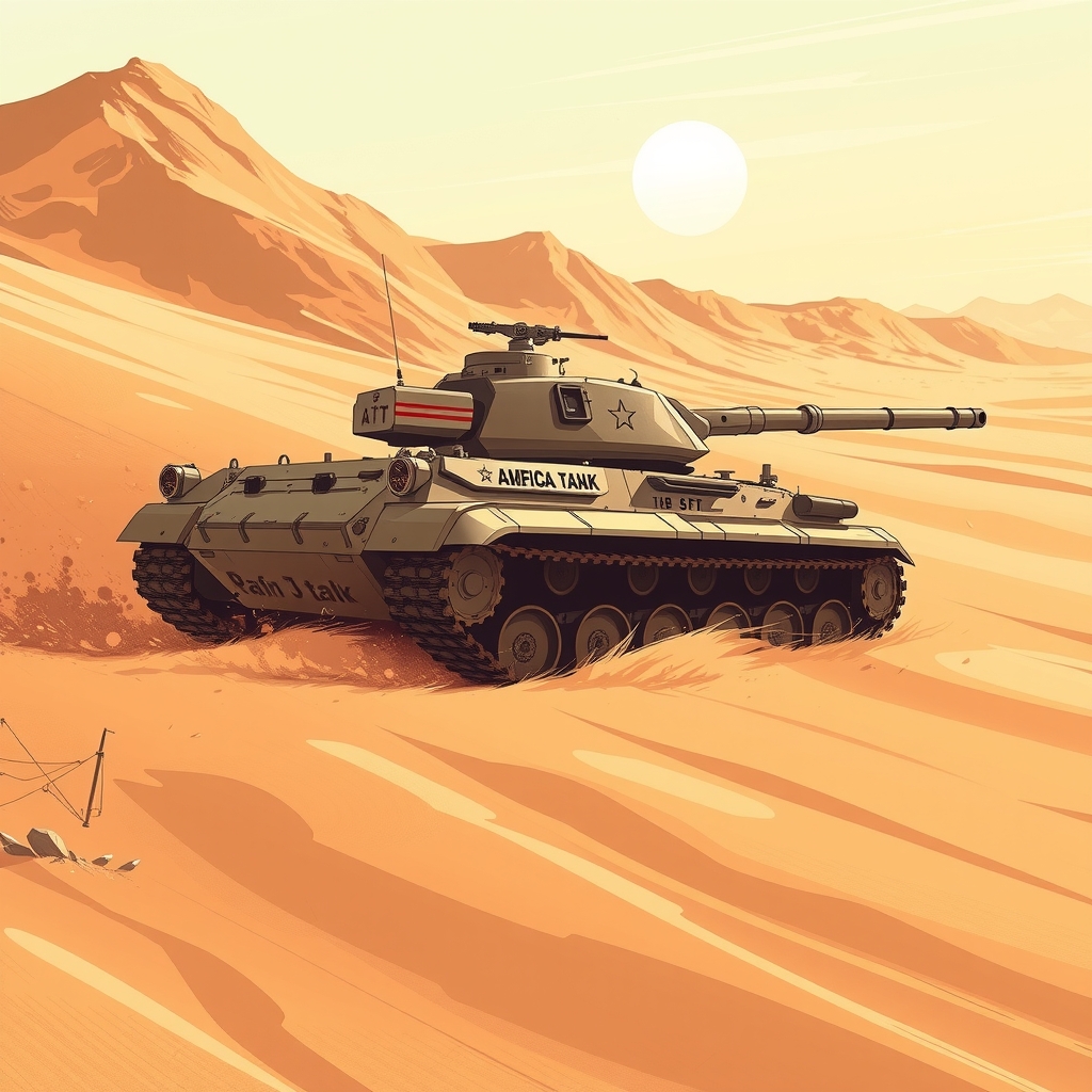 running on the sand desert the latest us tank by मुफ्त एआई छवि जनरेटर - बिना लॉगिन के✨ | AIGAZOU