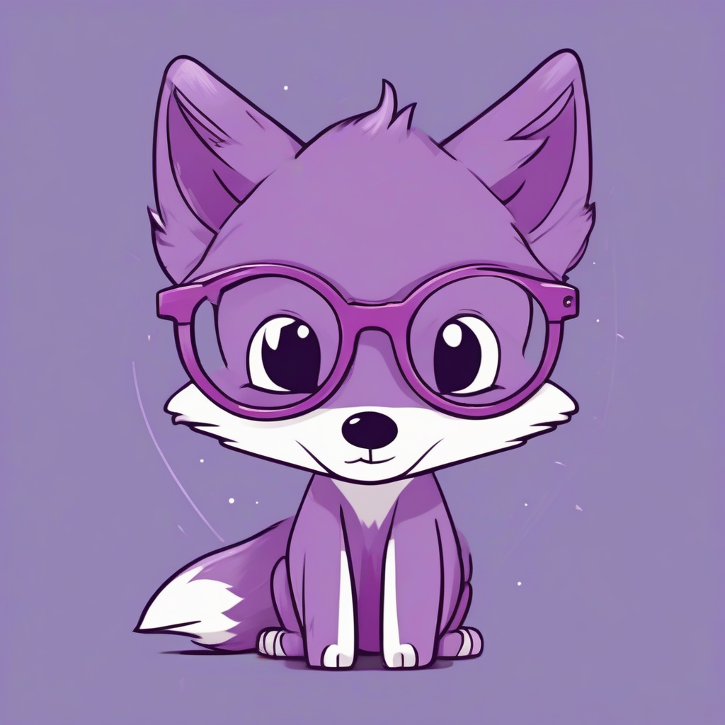 a small cute purple fox with thin rimmed glasses by मुफ्त एआई छवि जनरेटर - बिना लॉगिन के✨ | AIGAZOU