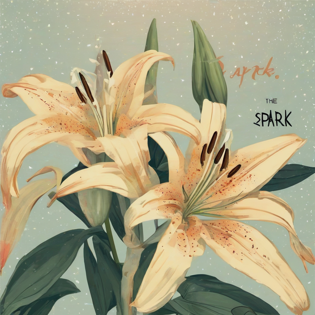 spark text on top with lily background by Générateur d'images par IA gratuit - Aucune connexion nécessaire✨ | AIGAZOU