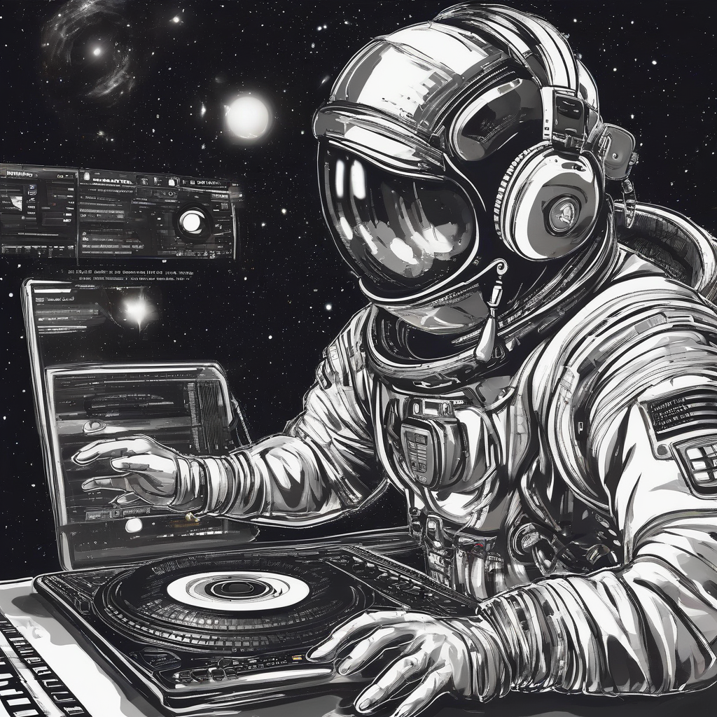 dj streams space music by Générateur d'images par IA gratuit - Aucune connexion nécessaire✨ | AIGAZOU