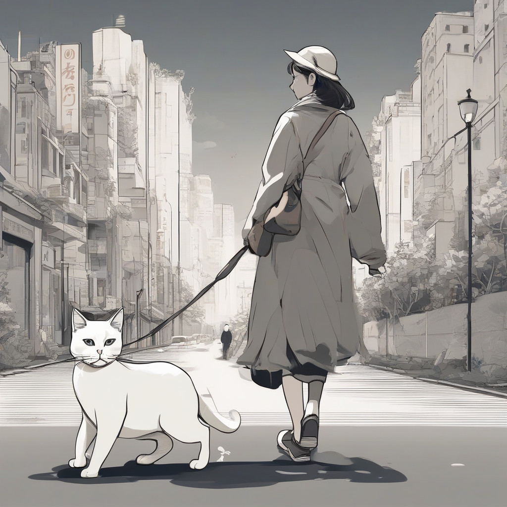 a woman with a white cat by मुफ्त एआई छवि जनरेटर - बिना लॉगिन के✨ | AIGAZOU