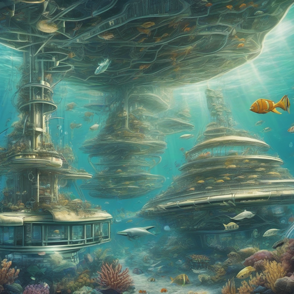 future city under sea with animals and humans advanced modern by मुफ्त एआई छवि जनरेटर - बिना लॉगिन के✨ | AIGAZOU