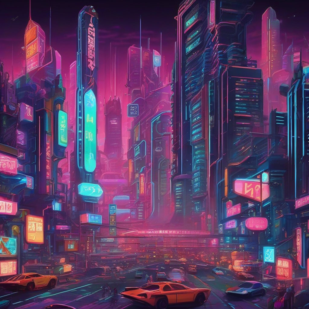 future city night city streets with neon signs by Générateur d'images par IA gratuit - Aucune connexion nécessaire✨ | AIGAZOU