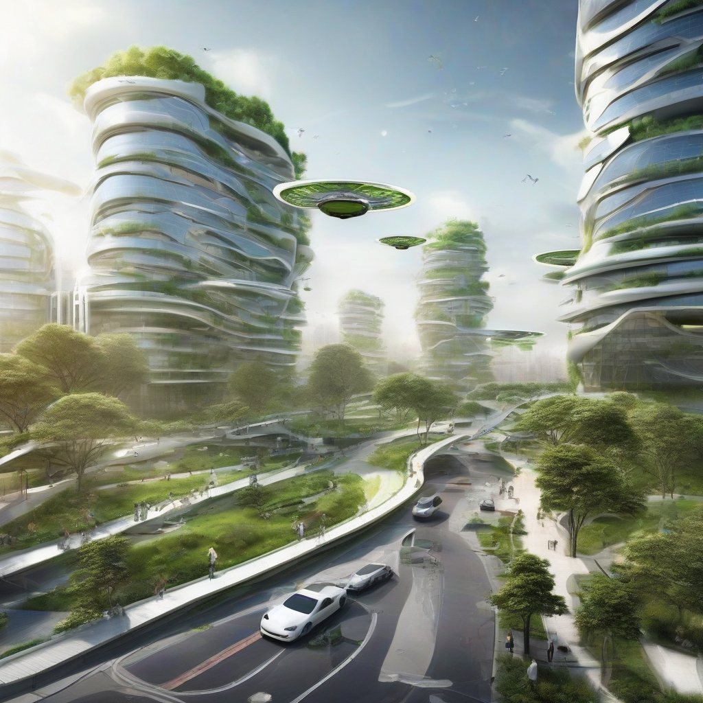 future cities high tech nature harmony by मुफ्त एआई छवि जनरेटर - बिना लॉगिन के✨ | AIGAZOU