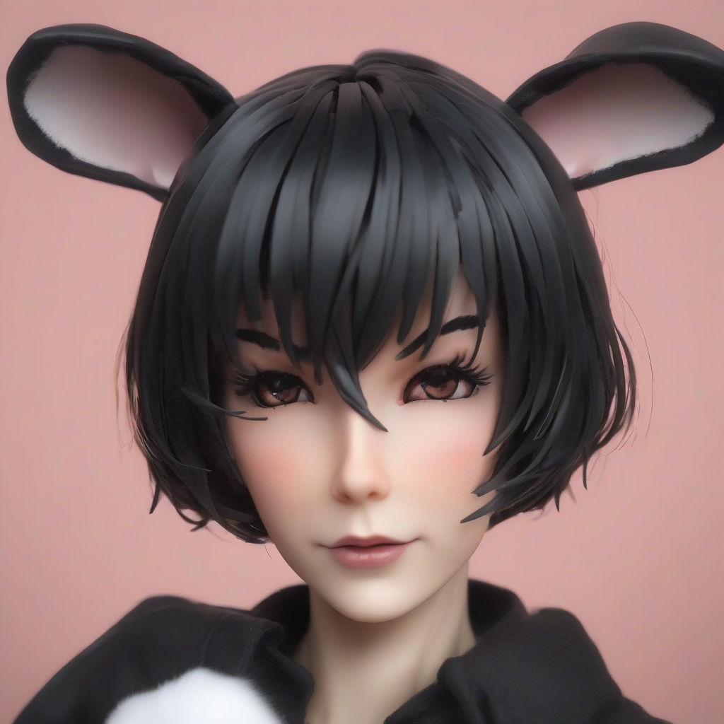 bunny girl short hair elegant black style by मुफ्त एआई छवि जनरेटर - बिना लॉगिन के✨ | AIGAZOU