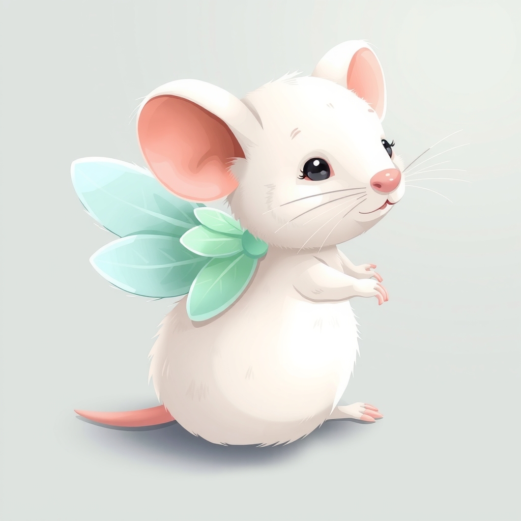 mint green feathered white baby mouse by मुफ्त एआई छवि जनरेटर - बिना लॉगिन के✨ | AIGAZOU