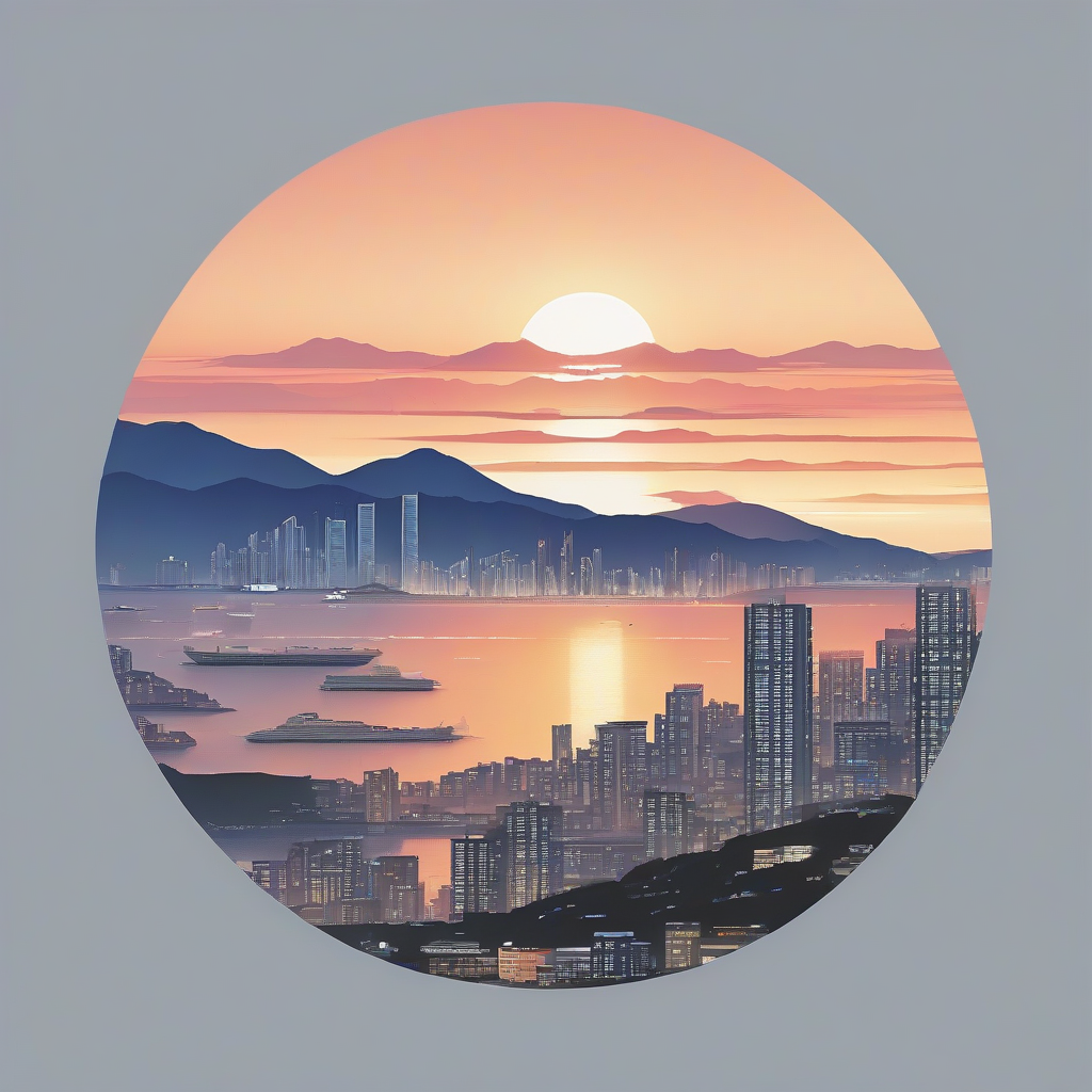 buchcover skyline busan minimalist sunset sea by मुफ्त एआई छवि जनरेटर - बिना लॉगिन के✨ | AIGAZOU