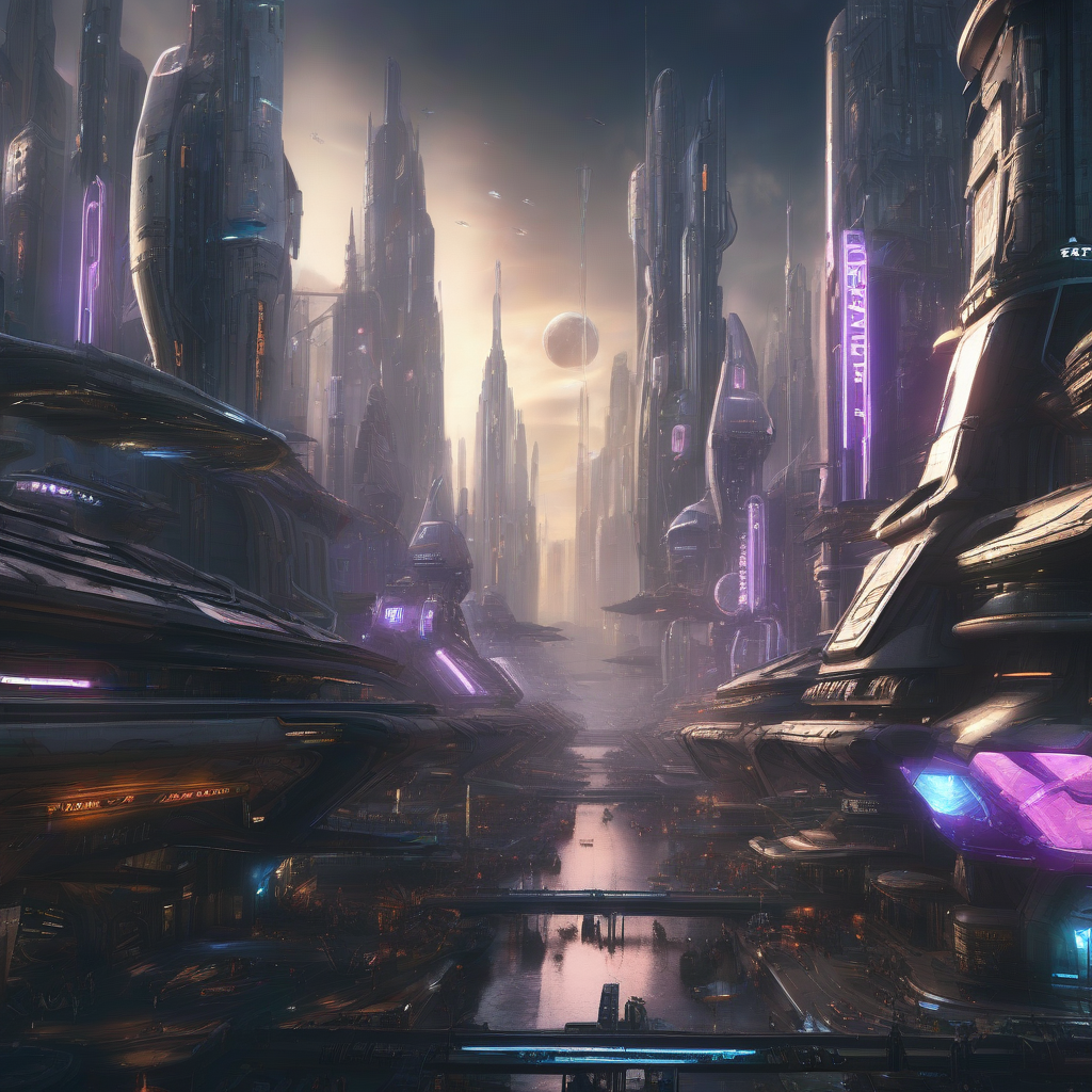 future city cyberpunk starcraft galactic empire ultra hd 8k by Générateur d'images par IA gratuit - Aucune connexion nécessaire✨ | AIGAZOU