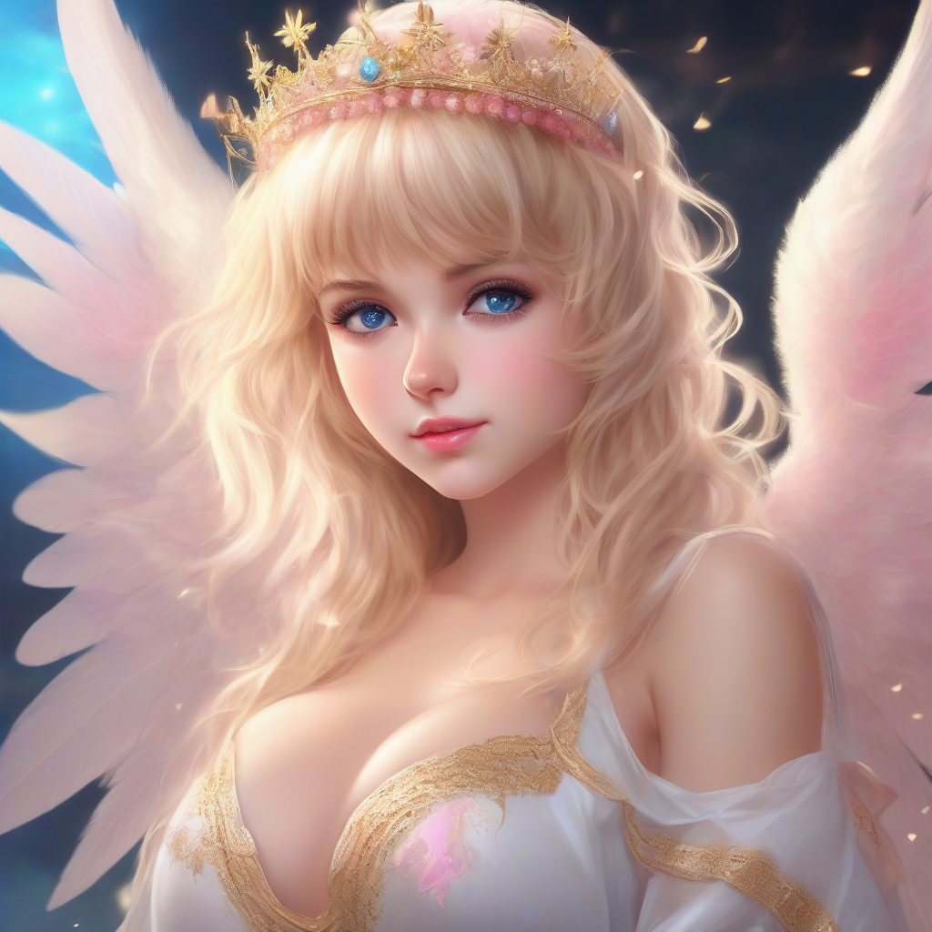 beautiful angelic woman with long hair and golden tiara by أداة مجانية لإنشاء الصور بالذكاء الاصطناعي - إنشاء الصور بدون تسجيل الدخول | AIGAZOU