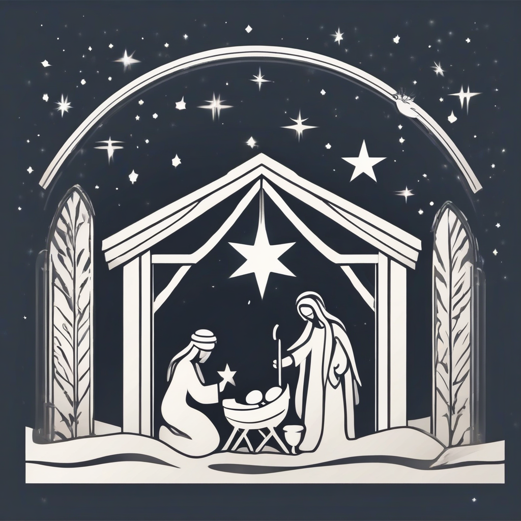 jesus birth scene mary joseph manger three wise men night star vector design by मुफ्त एआई छवि जनरेटर - बिना लॉगिन के✨ | AIGAZOU