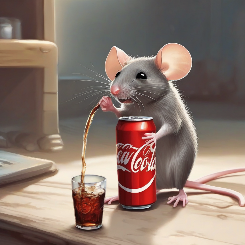 a mouse drinking cola by मुफ्त एआई छवि जनरेटर - बिना लॉगिन के✨ | AIGAZOU