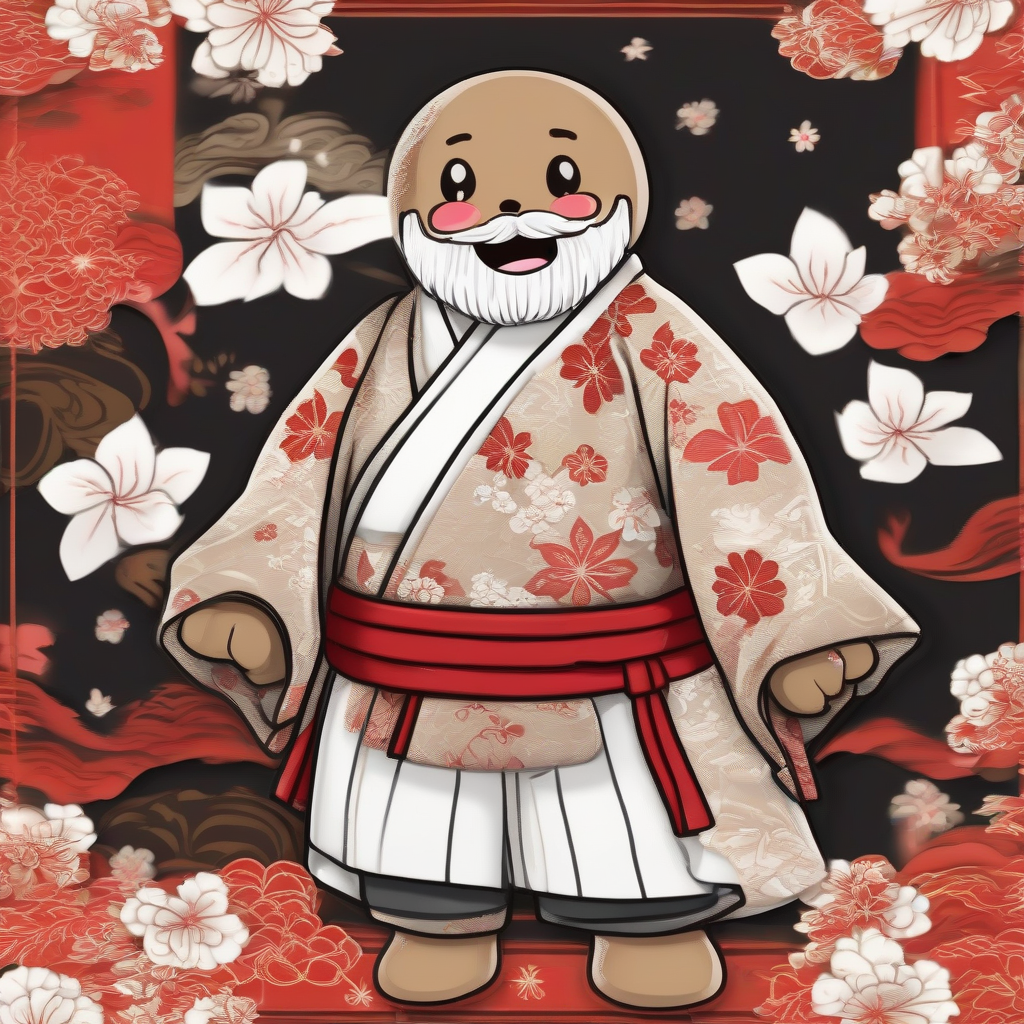 a gingerbread man in white kimono and black hakama with red kimono by मुफ्त एआई छवि जनरेटर - बिना लॉगिन के✨ | AIGAZOU